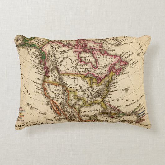 北アメリカの地図2 アクセントクッション (正面)