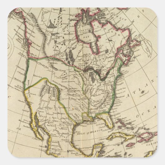 北アメリカの地図2 スクエアシール (正面)