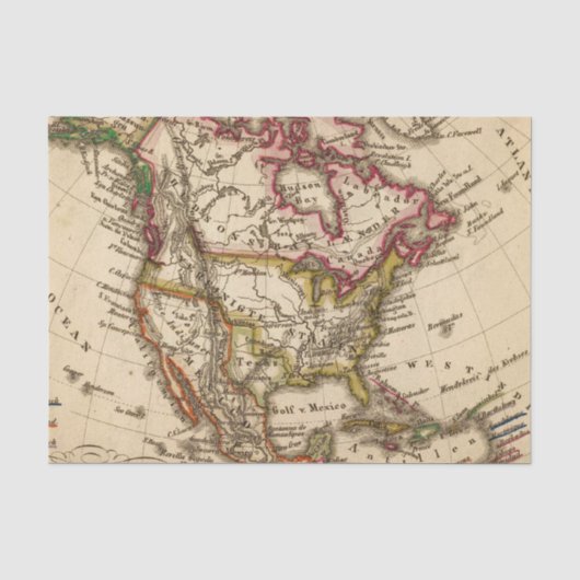 北アメリカの地図2 薄葉紙 (正面)