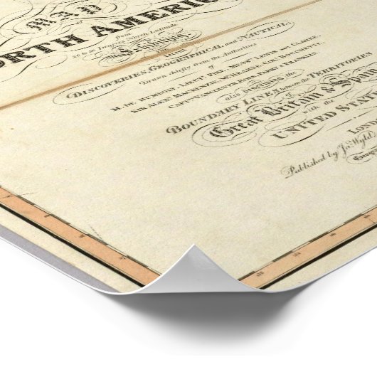 北アメリカの地図4 ポスター (角)