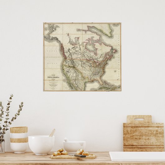 北アメリカの地図4 ポスター (キッチン)