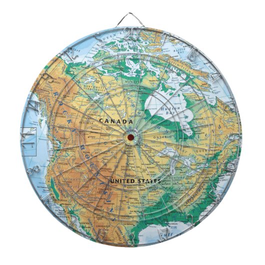 北アメリカの地図 ダーツボード (正面)