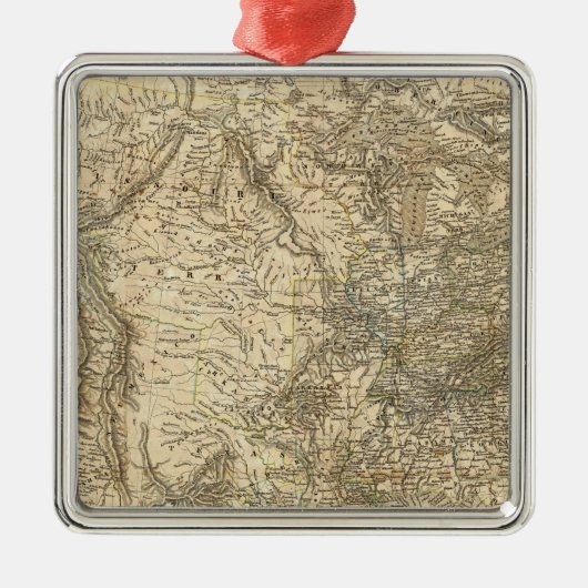 北アメリカの地図 メタルオーナメント (正面)