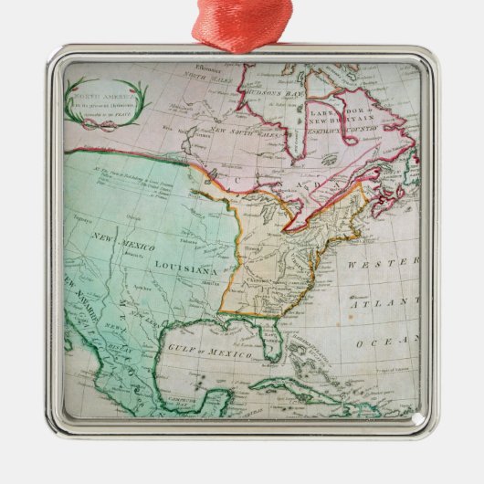 北アメリカの地図 メタルオーナメント (正面)