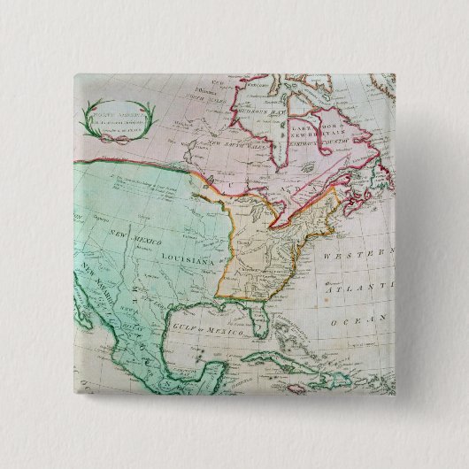 北アメリカの地図 缶バッジ (正面)