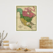 北アメリカの地図D.H. Vance 1826 ポスター (キッチン)