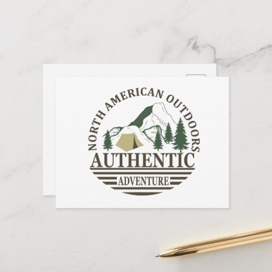 北アメリカの屋外ハイキングの冒険を探索する シーズンポストカード (正面/裏面インサイチュ)