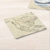 北アメリカの輪郭の地図 スクエアペーパーコースター (アングル)