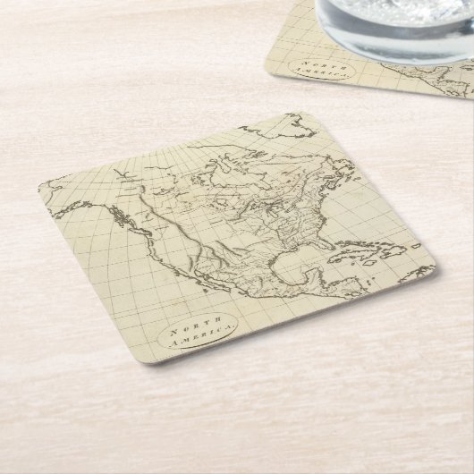北アメリカの輪郭の地図 スクエアペーパーコースター (アングル)