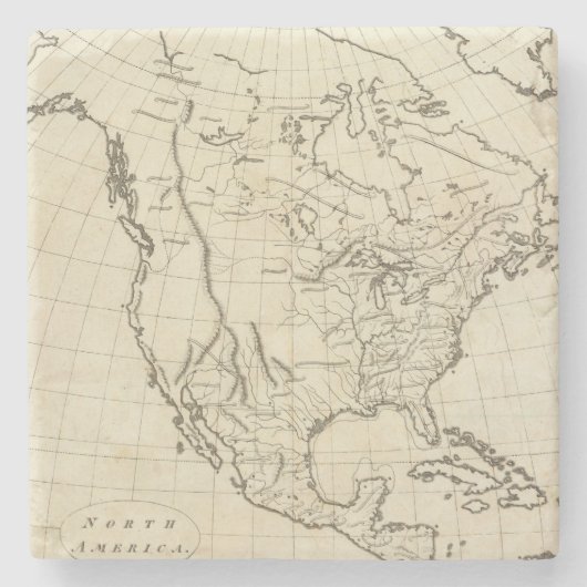 北アメリカの輪郭の地図 ストーンコースター (正面)