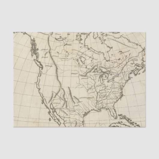 北アメリカの輪郭の地図 薄葉紙 (正面)