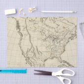 北アメリカの輪郭の地図 薄葉紙 (クラフト)