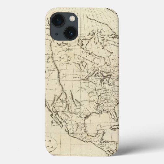 北アメリカの輪郭の地図 Case-Mate iPhoneケース (裏面)