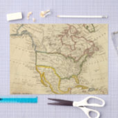 北アメリカは地図を刻みました 薄葉紙 (クラフト)