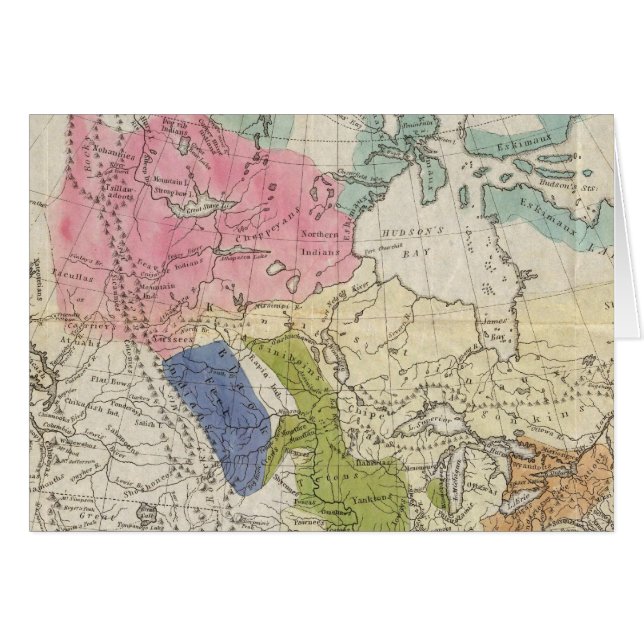 北アメリカインディアン部族の地図 (正面横)