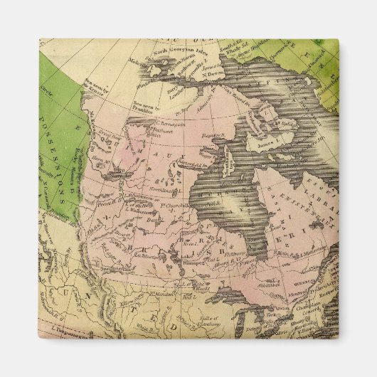 北アメリカオルニーの地図 マグネット (正面)