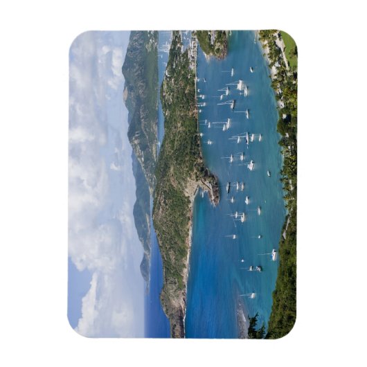 北アメリカカリブの、アンティグア。英語 マグネット (縦)