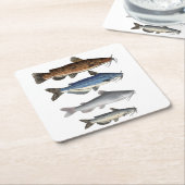 北アメリカナマズ群 スクエアペーパーコースター (アングル)