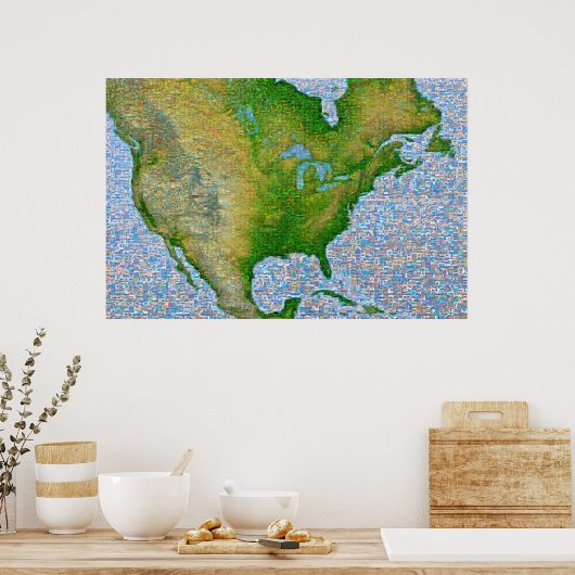 北アメリカモザイク ポスター (キッチン)