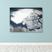 北アメリカ上空の北極海氷 キャンバスプリント (インサイチュ (ウッドフロア))