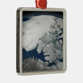 北アメリカ上空の北極海氷 メタルオーナメント (右)