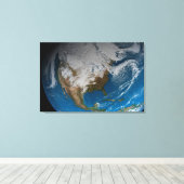 北アメリカ上空の模擬雲を持つ全地球 キャンバスプリント (インサイチュ (ウッドフロア))