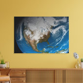 北アメリカ上空の模擬雲を持つ全地球 キャンバスプリント (インサイチュ (リビング))