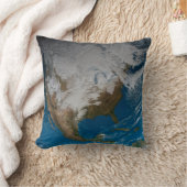 北アメリカ上空の模擬雲を持つ全地球 クッション (ブランケット)