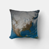 北アメリカ上空の模擬雲を持つ全地球 クッション (正面)