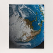 北アメリカ上空の模擬雲を持つ全地球 ジグソーパズル (縦)