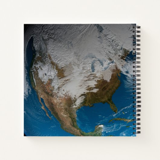 北アメリカ上空の模擬雲を持つ全地球 ノートブック (裏面)