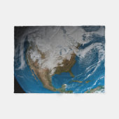北アメリカ上空の模擬雲を持つ全地球 フリースブランケット (正面(横))