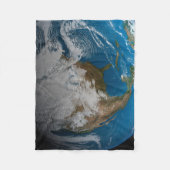 北アメリカ上空の模擬雲を持つ全地球 フリースブランケット (正面)
