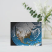 北アメリカ上空の模擬雲を持つ全地球 ポストカード (スタンド正面)