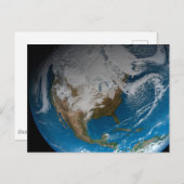 北アメリカ上空の模擬雲を持つ全地球 ポストカード (正面/裏面)