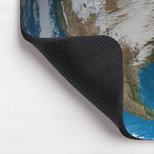 北アメリカ上空の模擬雲を持つ全地球 マウスパッド (コーナー)