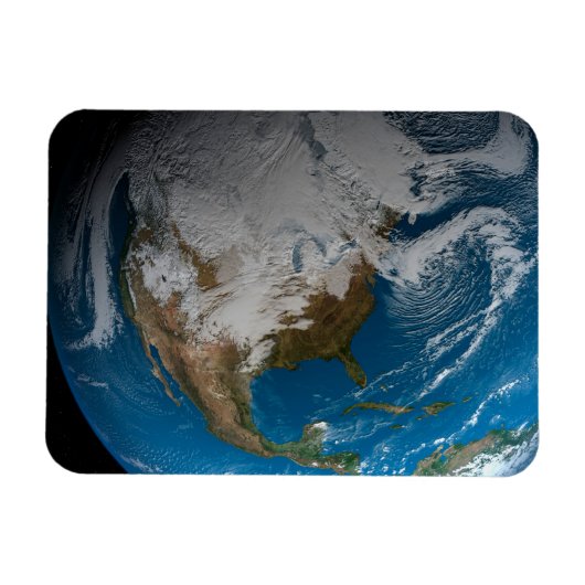 北アメリカ上空の模擬雲を持つ全地球 マグネット (横)