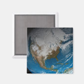 北アメリカ上空の模擬雲を持つ全地球 マグネット (正面/裏面)
