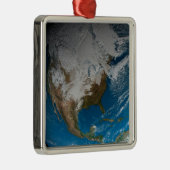 北アメリカ上空の模擬雲を持つ全地球 メタルオーナメント (右)