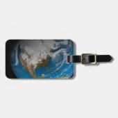 北アメリカ上空の模擬雲を持つ全地球 ラゲッジタグ (正面横)