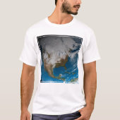 北アメリカ上空の模擬雲を持つ全地球 Tシャツ (正面)