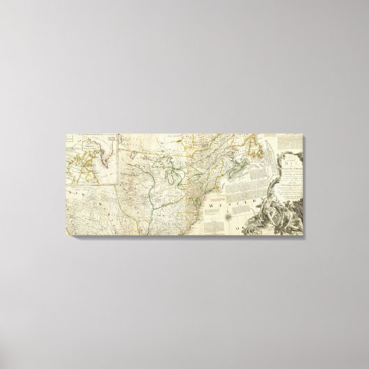 北アメリカ北部の正確な地図 キャンバスプリント (正面)