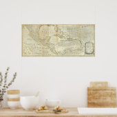 北アメリカ南部の正確な地図 ポスター (キッチン)