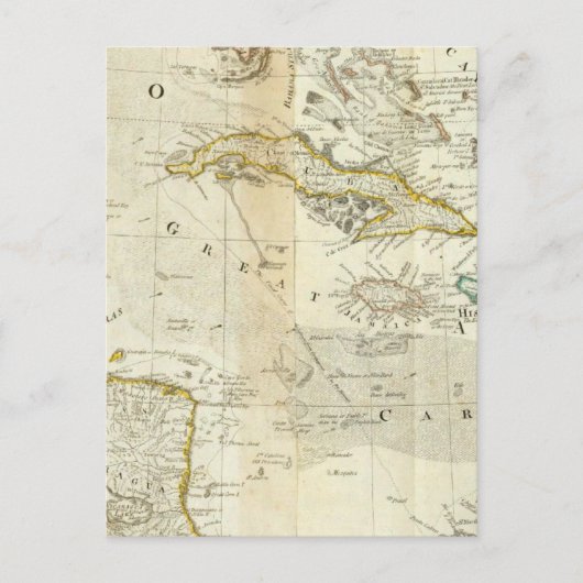 北アメリカ南部の正確な地図 ポストカード (正面)