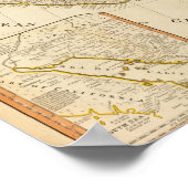 北アメリカ合成手彩色地図 ポスター (角)