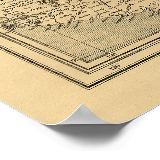 北アメリカ統一された州の地図（1861年） ポスター (角)