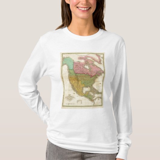 北アメリカ3の地図 Tシャツ (正面)