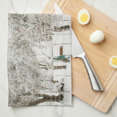 北アメリカ、アメリカ、ワ、ウィドビー島。 キッチンタオル (四つ折り)