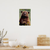 北アメリカ、カリフォルニア、シナモンブラックベア ポスター (キッチン)