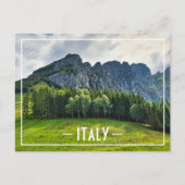 北イタリアの松のある山林 ポストカード (正面)